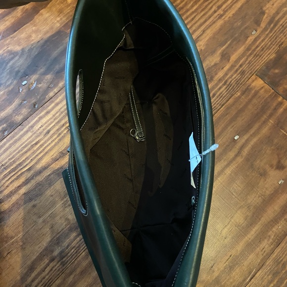 Pollini Italian dark green large leather clutch - Picture 3 of 7